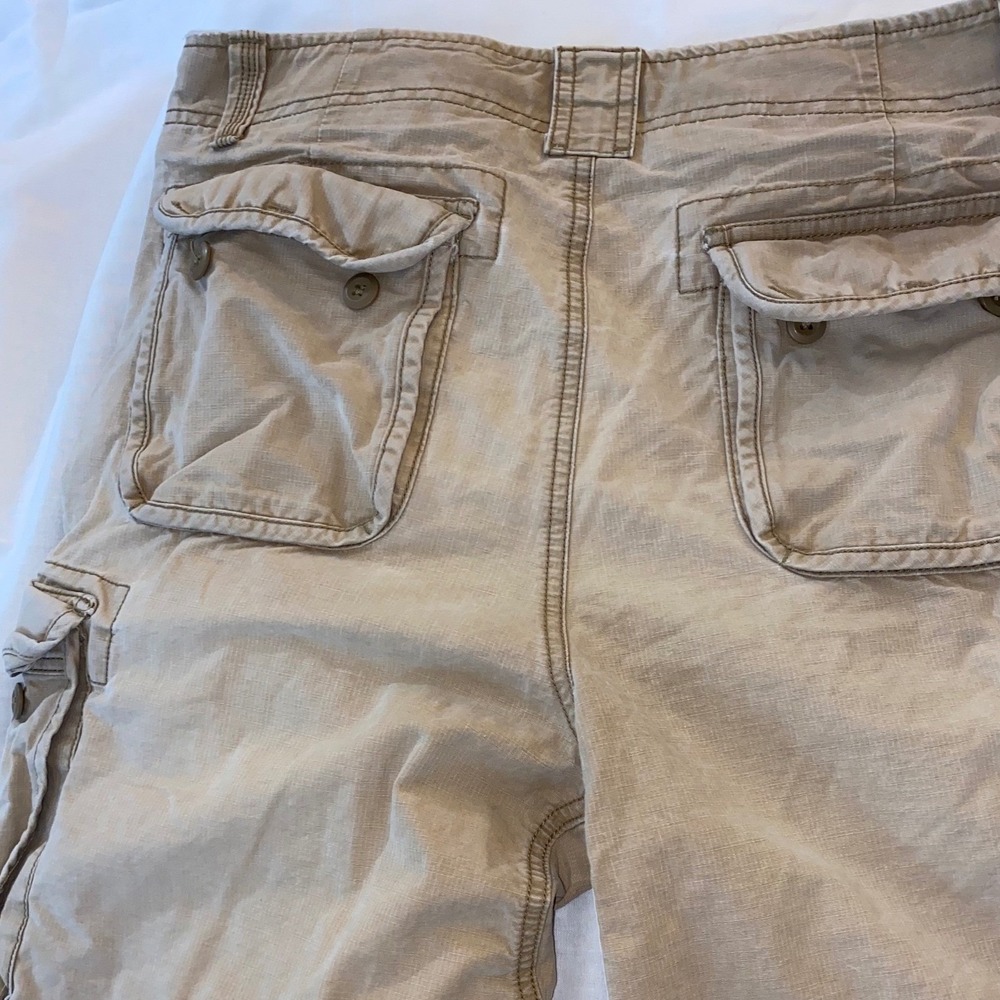 LL Bean Cargo Shorts Mens 34W Khaki Cotton Ripstop Utility Hiking Gotpcore